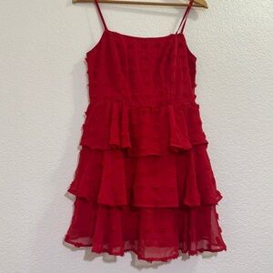 Blue Rain Red Layered dress